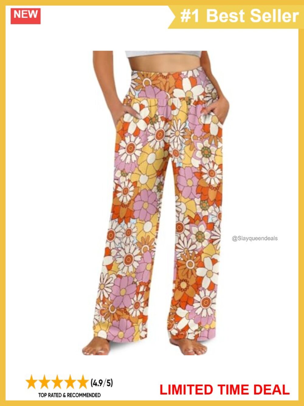 Wide Leg Dress Pants High Waisted Loose Fit Trousers with Pockets